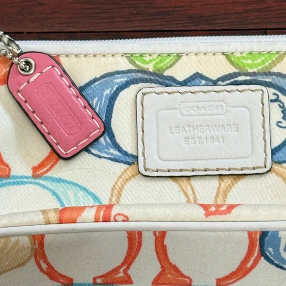 Coach Multicolor Signature Pattern Pouch - Picture 5 of 5
